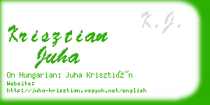 krisztian juha business card
